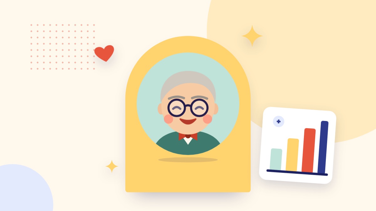 Teddy, a friendly cartoon face, beside a simple bar chart